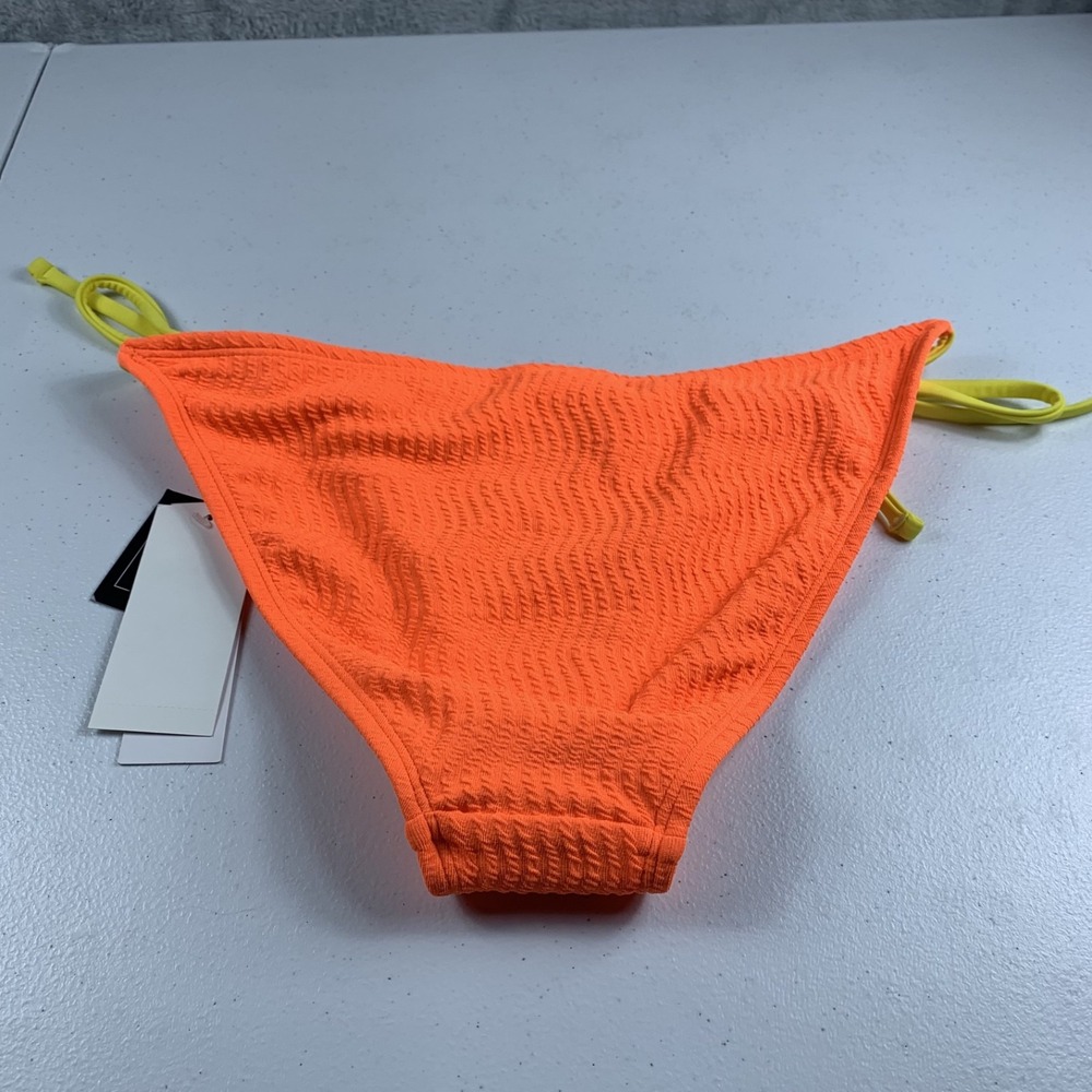 Salt + Cove Juniors Hipster Swim Bottoms Women's XS Orange Textured Tie Side NWT - Picture 5 of 6